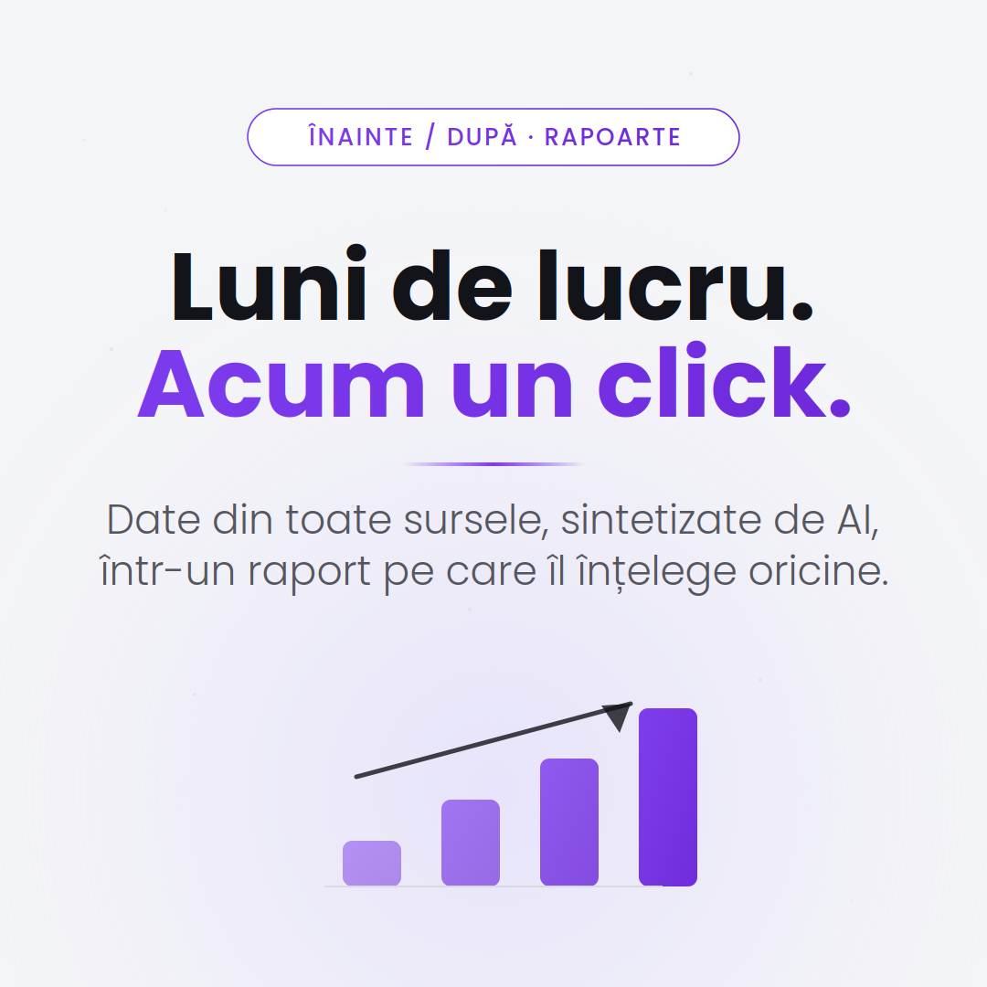 Rapoarte automate cu AI — date sintetizate într-un click