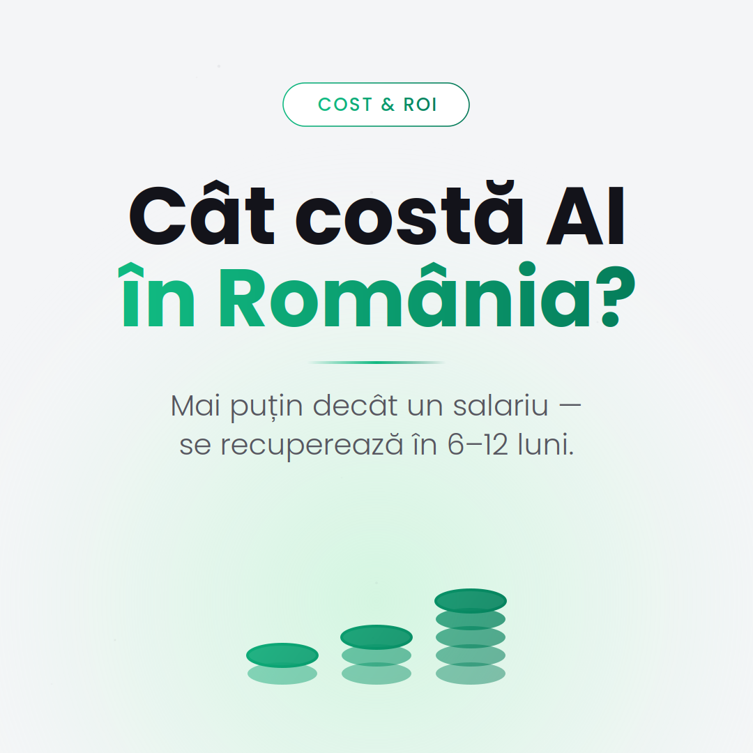 Cât costă implementarea AI în România — buget, ROI, fonduri europene
