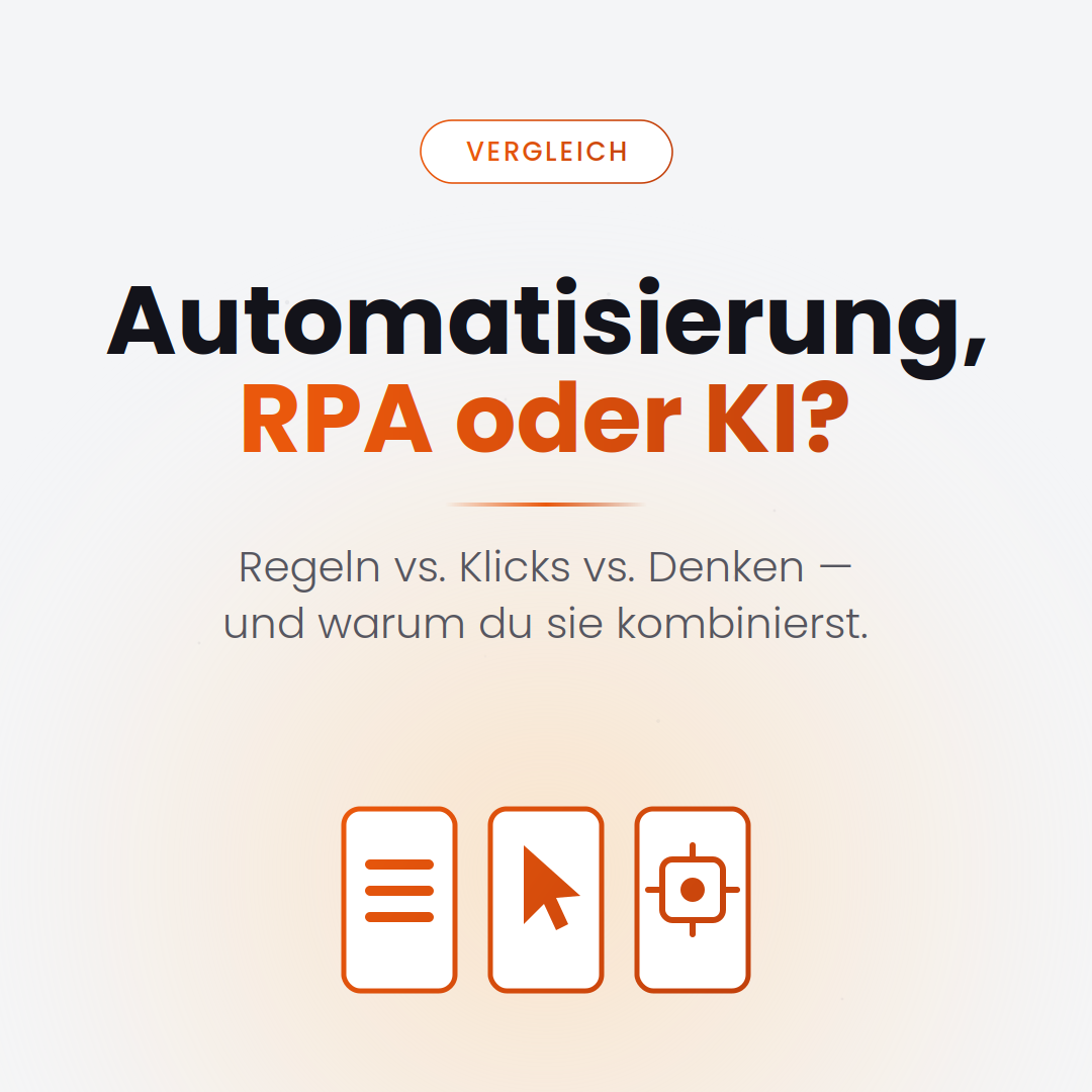 Der Unterschied zwischen Automatisierung, RPA und KI – Vergleich für Unternehmen