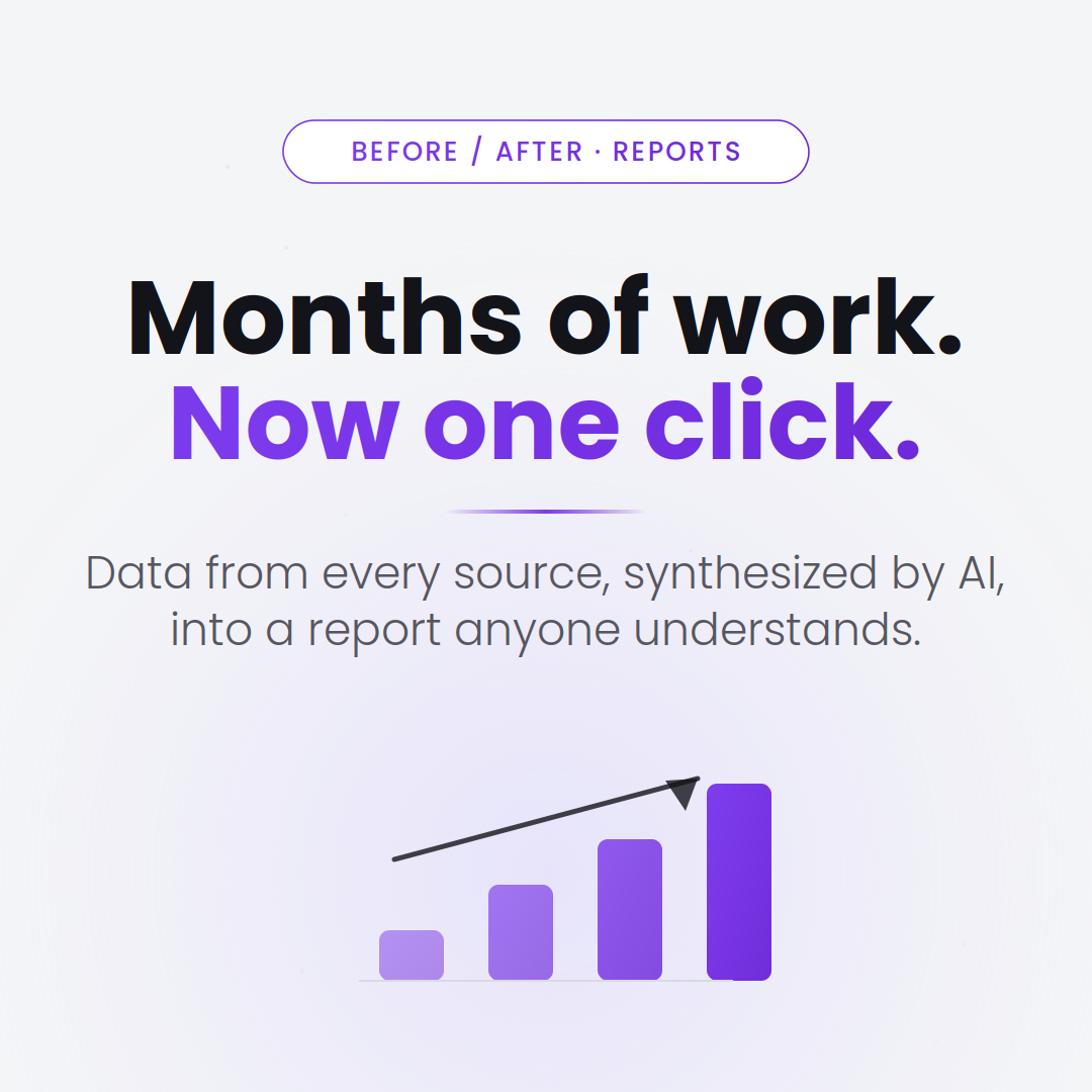 Automated AI reports — data synthesised in one click